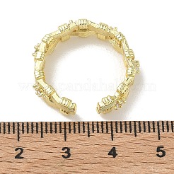 Brass Micro Pave Cubic Zirconia Cuff Open Rings&nbsp;RJEW-C163-13G