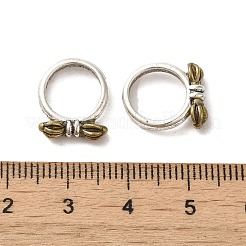 チベットスタイルの真鍮ペンダント  カドミウムフリー＆ニッケルフリー＆鉛フリー  リング  アンティークシルバー  14x12x4mm  穴：9mm&nbsp;KK-K357-03AS