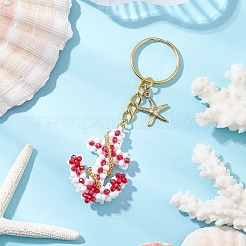 Iron Glass Seedbead Keychain&nbsp;KEYC-MZ00034-01