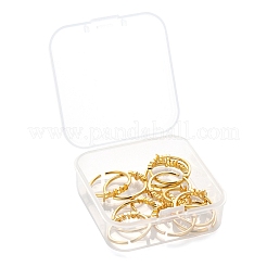12Pcs 12 Style Brass Cuff Rings&nbsp;RJEW-LS0001-37G