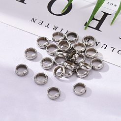 変色しにくい201ステンレススチール製クイックリンクコネクター  フレームコネクター  閉じられたが、未はんだ  ステンレス鋼色  7x2.5mm  穴：5mm  内径約2mm&nbsp;STAS-M008-03B