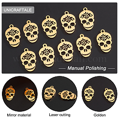 10Pcs 201 Stainless Steel Pendants&nbsp;STAS-UN0030-52