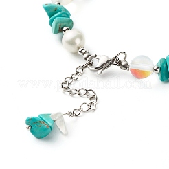 4Pcs Mixed Gemstone Chip Beaded Bracelets Set for Girl Women&nbsp;BJEW-TA00019