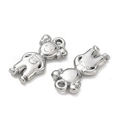 304ステンレスペンダント  オーバーオールを着た女の子のチャーム  ステンレス鋼色  23x11x3mm  穴：1.6mm&nbsp;SA-CBAAC28-20P
