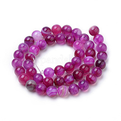 Natural Striped Agate/Banded Agate Beads Strands&nbsp;X-G-S259-04G-10mm
