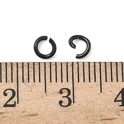 304ステンレススチールオープン丸カン  イオンプレーティング（ip）  丸いリング  ブラック  20ゲージ  4x0.8mm  内径：2.4mm&nbsp;STAS-R060-4x0.8-EB