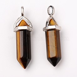 Natural Tiger Eye Double Terminated Pointed Pendants&nbsp;X-G-F295-05B