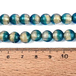 Handmade Lampwork with Gold Powder Beads Strands&nbsp;LAMP-N037-06A-02