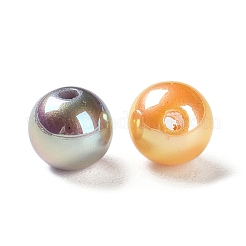 UVメッキアクリルビーズ  ラウンド  ミックスカラー  8x7.5mm  穴：1.6mm&nbsp;MACR-D029-22A