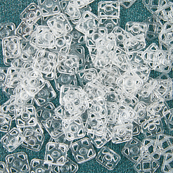 プラスチックスナップボタン100組  衣服のボタン  ミシンアクセサリー  正方形  透明  7.5x7.5x3mm&nbsp;BUTT-CY0001-03