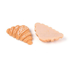 樹脂デコデンカボション  模造食品  不透明な  パン  砂茶色  25x14x6.5mm&nbsp;X-RESI-R429-15