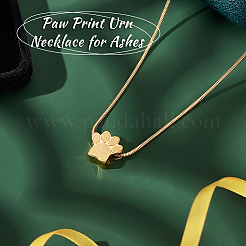Paw Print Urn Ashes Necklace&nbsp;NJEW-WH0024-01G