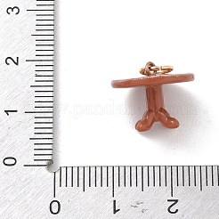 真鍮製エナメルペンダント  デスクチャーム  ゴールドカラー  ココナッツブラウン  12x14.5x14.5mm  穴：4.5mm&nbsp;KK-CBA109E-02B