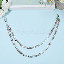 Alloy Double Layer Chain Belts for Pants&nbsp;AJEW-WH20018-130P