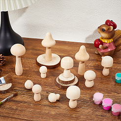 35Pcs 7 Styles Undyed Natural Wood Decoration&nbsp;WOOD-ME0001-18