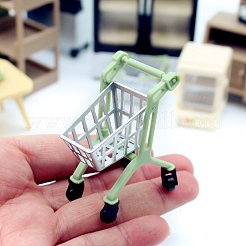 ドールハウスのミニチュア手押し車  ドールハウス家具アクセサリー  ミニチュアダイニングルーム用  ダークシーグリーン  60x30x60mm&nbsp;PW-WG673F7-01