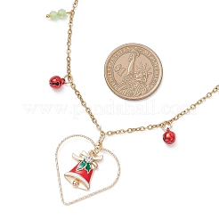Christmas Bell Alloy Enamel Pendant Necklace & Dangle Earrings Sets&nbsp;SJEW-JS01344