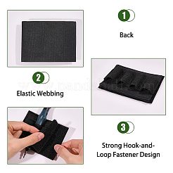 ナイロンフックとループファスナータクティカル4ラウンドショットガンシェルポーチ  長方形  ブラック  80x105x8mm&nbsp;FIND-WH0367-296A