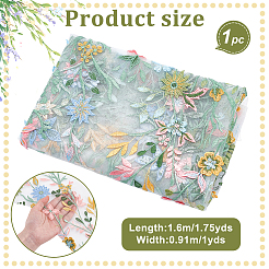 花柄ポリエステルレース生地  衣料品用  ホワイト  1600mm&nbsp;DIY-WH0061-019B