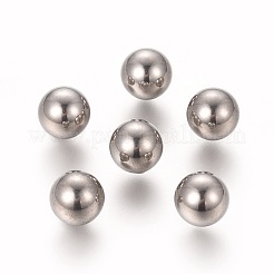 304ステンレススチールビーズ  ドリルなし/穴なしビーズ  固い丸  ステンレス鋼色  7mm&nbsp;STAS-WH0014-17F