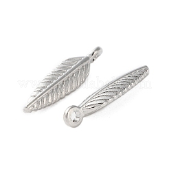 合金ペンダント  フェザーチャーム  プラチナ  18x5x3mm  穴：1.2mm&nbsp;FIND-L020-001P