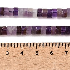 天然石アメジストビーズ連売り  ディスク  ヒシビーズ  6x3.5mm  穴：0.8mm  約113個/連  15.35''（39センチメートル）&nbsp;G-M420-A17-01