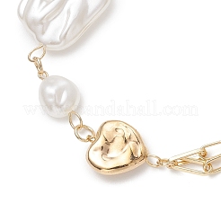 ABS Plastic Imitation Pearl Link Chain Bracelets&nbsp;BJEW-JB13094