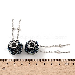 Handmade Polymer Clay Rhinestone Tassel Dangle Beads&nbsp;CLAY-H003-01P-02