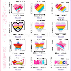 24Pcs 12 Styles Rainbow PVC Cabochons&nbsp;FIND-TA0005-48