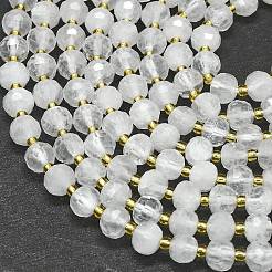 天然石クォーツビーズ連売り  シードビーズで  多面カット  ランタン  8~8.5x6.5~7mm  穴：0.6mm  約44個/連  15.16''（38.5センチメートル）&nbsp;G-K389-E31-01