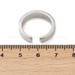 Brass Micro Pave Cubic Zirconia Cuff Rings for Women&nbsp;RJEW-F182-01P