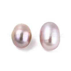 ナチュラルケシパールビーズ  淡水真珠  穴なし/ドリルなし  ライス  ライラック  9~10x7~8mm&nbsp;PEAR-N020-07B