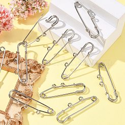 アイアン製ブローチパーツ  DIYのブローチ作りのための素晴らしい  キルト針  プラチナ  50x16mm  穴：3mm  ピン：0.5mm&nbsp;KK-Q487-N