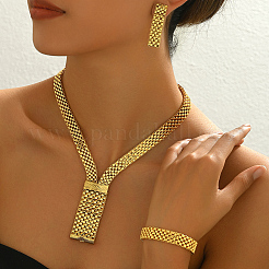 Iron Wide Chain Bracelets & Earrings & Necklaces Sets for Women Formal Events&nbsp;VN2065