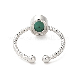 Natural Amazonite Open Cuff Ring&nbsp;RJEW-M166-04P-D