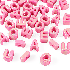 50Pcs 5 Styles UV Plating Opaque Acrylic Beads&nbsp;PACR-TA0001-31H