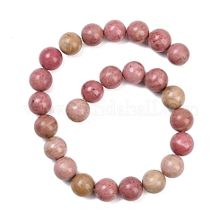 天然石ロードナイトビーズ連売り  ラウンド  16~16.5mm  穴：1.6mm  約24~25個/連  15.35~15.94インチ（39~40.5cm）&nbsp;G-L648-A08-16mm