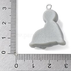 サーカス不透明樹脂ペンダント  プラチナメッキ鉄ループ付き  ボールを持ったアシカ  28.5x22.5x9mm  穴：2mm&nbsp;RESI-S019-01F