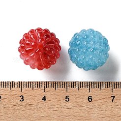 透明樹脂ビーズ  ワックスベリービーズ  ラウンド  グリッターパウダー付き  ミックスカラー  18mm  穴：2.5mm&nbsp;RESI-B031-05