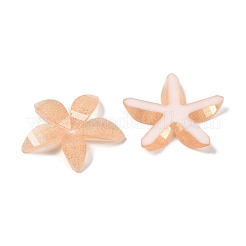 エポキシ樹脂グリッターパウダーデコデンカボション  花  砂茶色  29x29x4mm&nbsp;CRES-S367-04