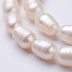 天然養殖淡水パールビーズ連売り  ライス  古いレース  11~15x9~10mm  穴：0.5mm  約26個/連  14.2インチ&nbsp;PEAR-P002-14