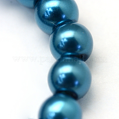 Baking Paint Pearlized Glass Pearl Round Bead Strands&nbsp;X-HY-Q003-6mm-06