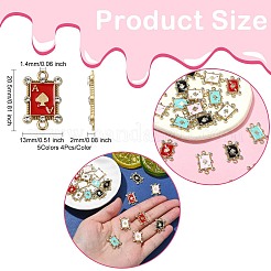 20Pcs 5 Colors Alloy Crystal Rhinestone Spades Connector Charms&nbsp;FIND-CJ0003-05