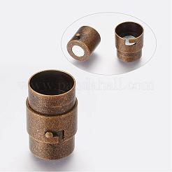 真鍮製ロッキングチューブマグネットクラスプ  コラム  アンティークブロンズ  19x12mm  穴：10mm&nbsp;KK-Q090-AB