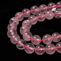 天然石ローズクォーツビーズ連売り  ラウンド  8mm  穴：1mm  約22~24個/連  8インチ&nbsp;G-C076-8mm-3