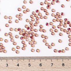 MIYUKIラウンドロカイユビーズ  日本製シードビーズ  （rr363)ライトクランベリーライニングトパーズ光沢  8/0  3mm  穴：1mm  約2111~2277個/50g&nbsp;SEED-X0055-RR0363