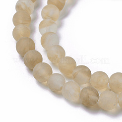 Coffee Watermelon Stone Glass Beads Strands&nbsp;G-D687-10mm