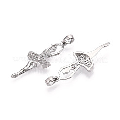 Brass Micro Pave Cubic Zirconia Pendants&nbsp;ZIRC-T016-04P