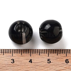 レジンヨーロピアンビーズ  大穴丸いビーズ  ブラック  13x12mm  穴：4.8mm&nbsp;RESI-Z030-05C