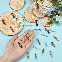32Pcs 16 Styles Natural Chip Gemstone Beaded Connector Charms&nbsp;PALLOY-GO00059